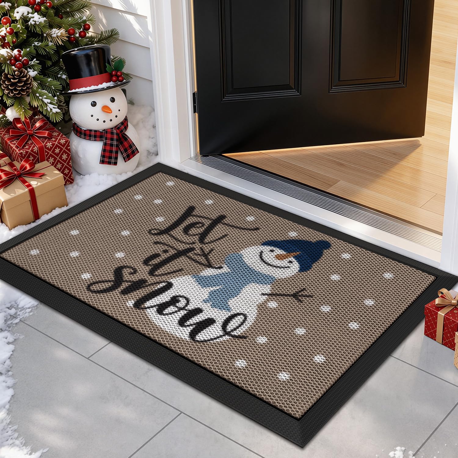 LUMI Christmas Doormat, Welcome Door Mat for Indoor Outdoor, 60x90cm