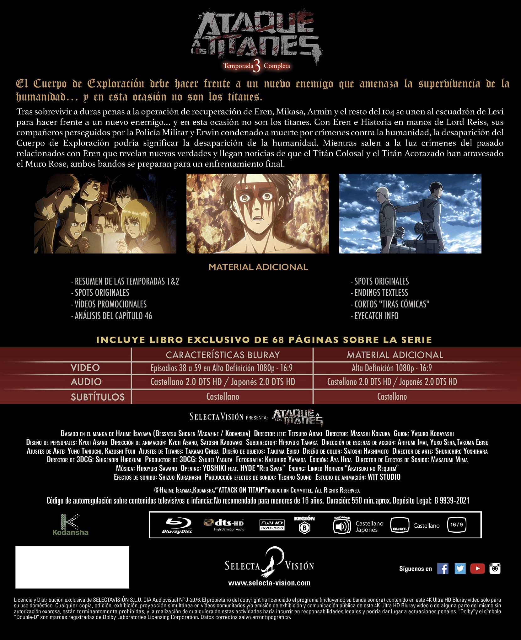 Ataque a los Titanes - Tercera Temporada [Blu-ray]