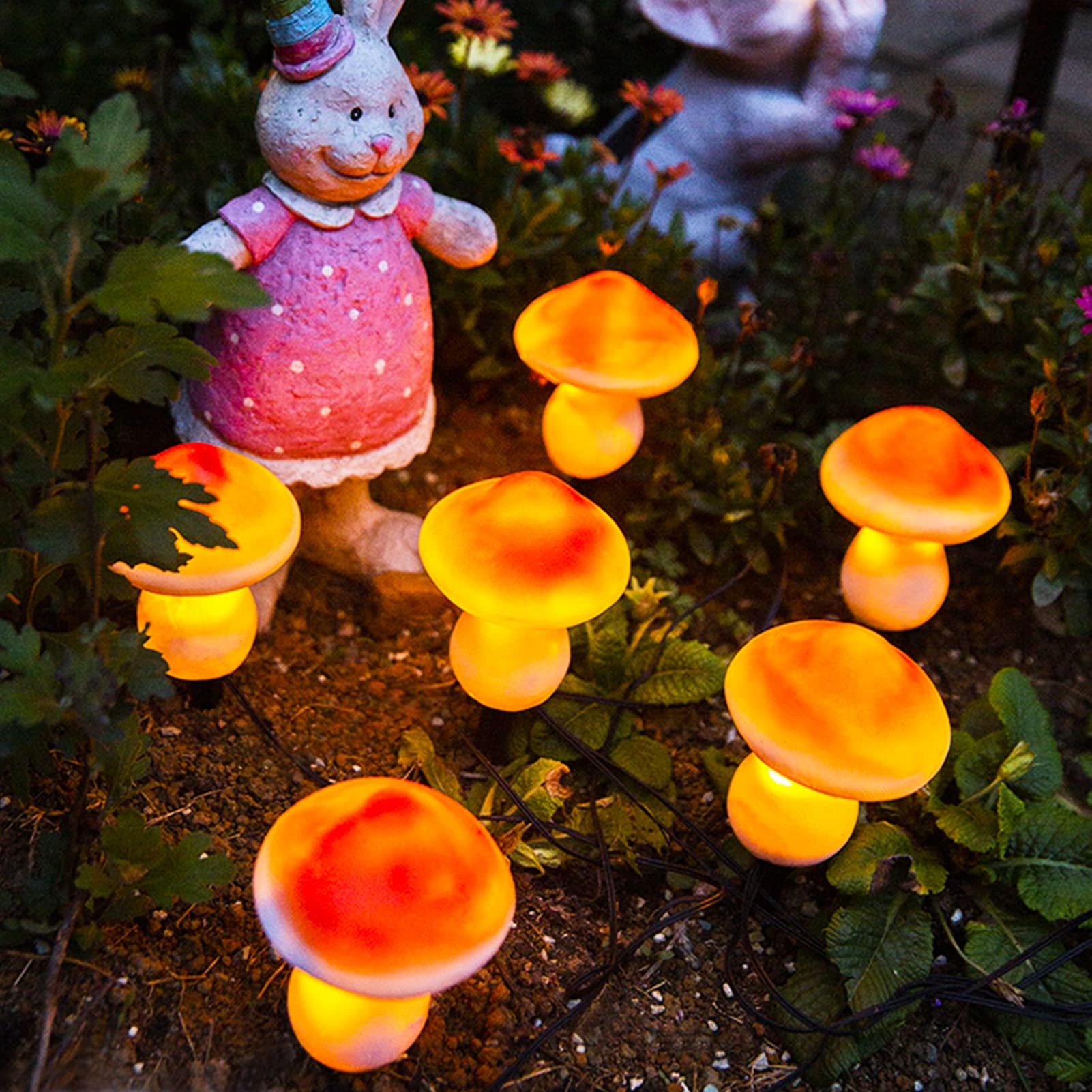 Amazon.co.jp: SENUN ソーラーライト キノコ 埋め込み ストリング