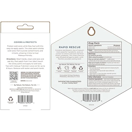 Miniatura 7 de Burt's Bees Paquete de tratamiento para el herpes labial con parches curativos Burt's Bees y tratamiento para el herpes labial Burt's Bees con