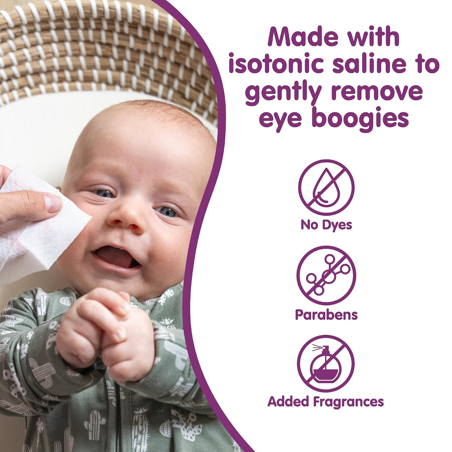 Boogie Eyelid Cleansing Wipes - 25 Count - Individually Wrapped Wet Wipes for Babies, Kids & Adults - Made with Natural Saline - Baby Essentials
