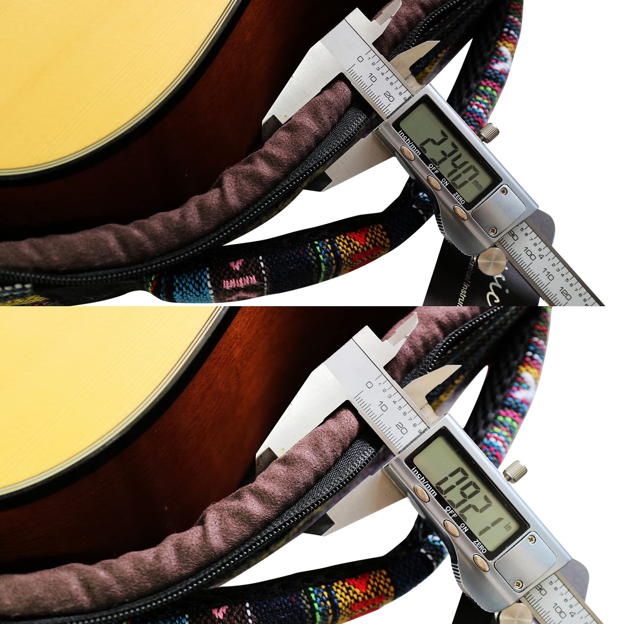 Funda de guitarra acolchada estilo campestre de 0.9 pulgadas (0.906 in) de grosor, bolsa para guitarra, funda suave para guitarra. (Compatible con guitarra de 40 a 41 pulgadas, mide tu guitarra antes de comprar) 9