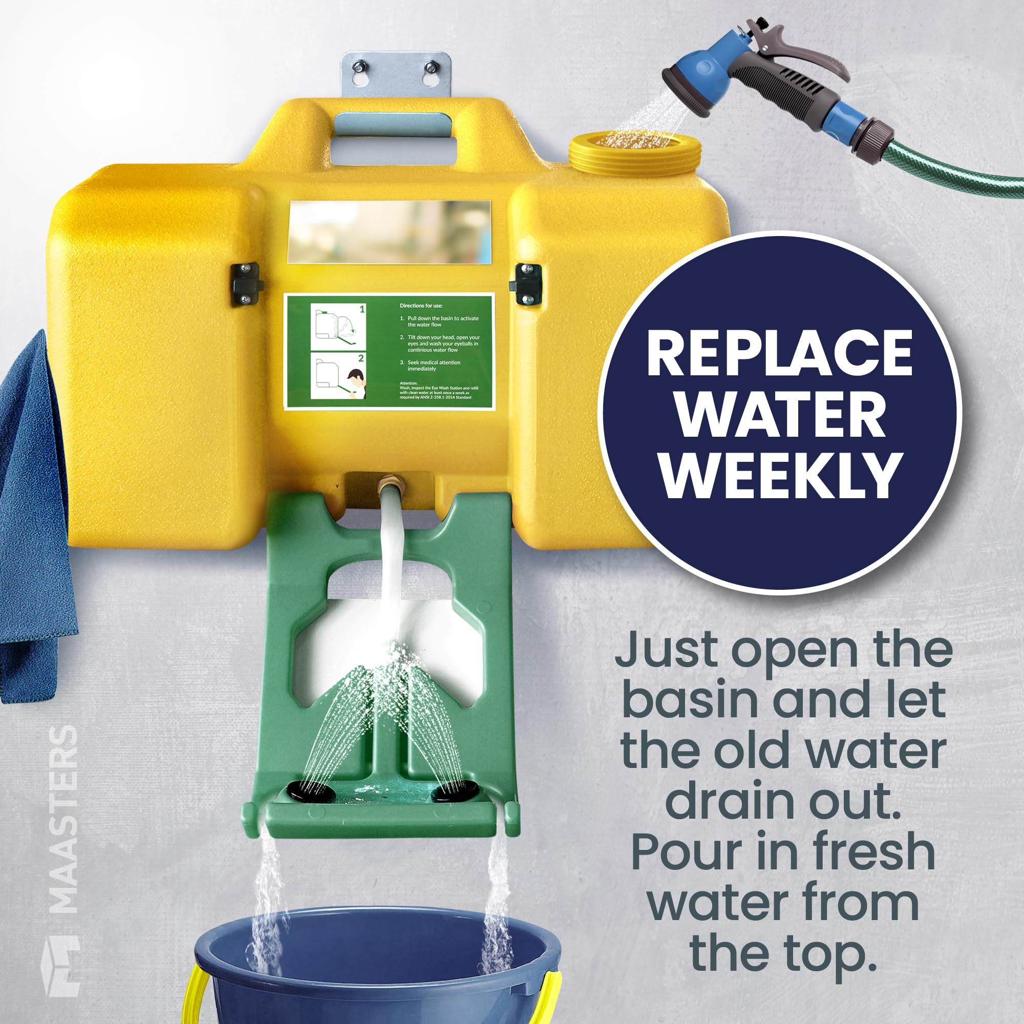 Portable OSHA Eye Wash Station - 8 Gallon -8