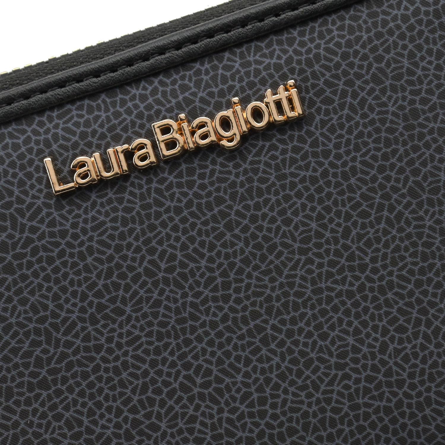 Laura Biagiotti Portafoglio Donna in PU, Con Portamonete e Cerniera Zip Around, Texture Crackle Con Scatola Regalo