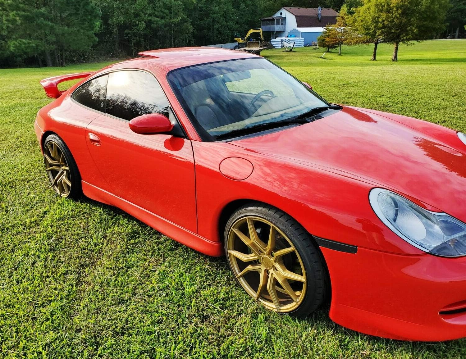 iJDMTOY Euro Dark Smoked Lens Amber Full LED Sequential Blink Front Side Marker Light Kit Compatible With Porsche 911 Carrera 996 986, Powered by 60-SMD LED, Replace OEM Amber or Clear Sidemarker
