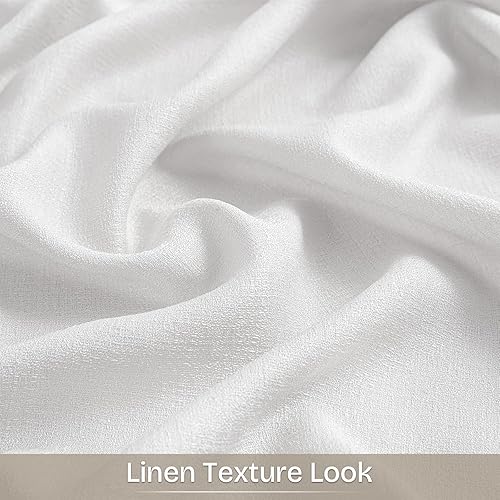 Miniatura 4 de Cortinas semitraslúcidas de lino con bolsillo para barra de cortina incluidas, cortinas semitransparentes, privacidad y serenidad para dormitorio,