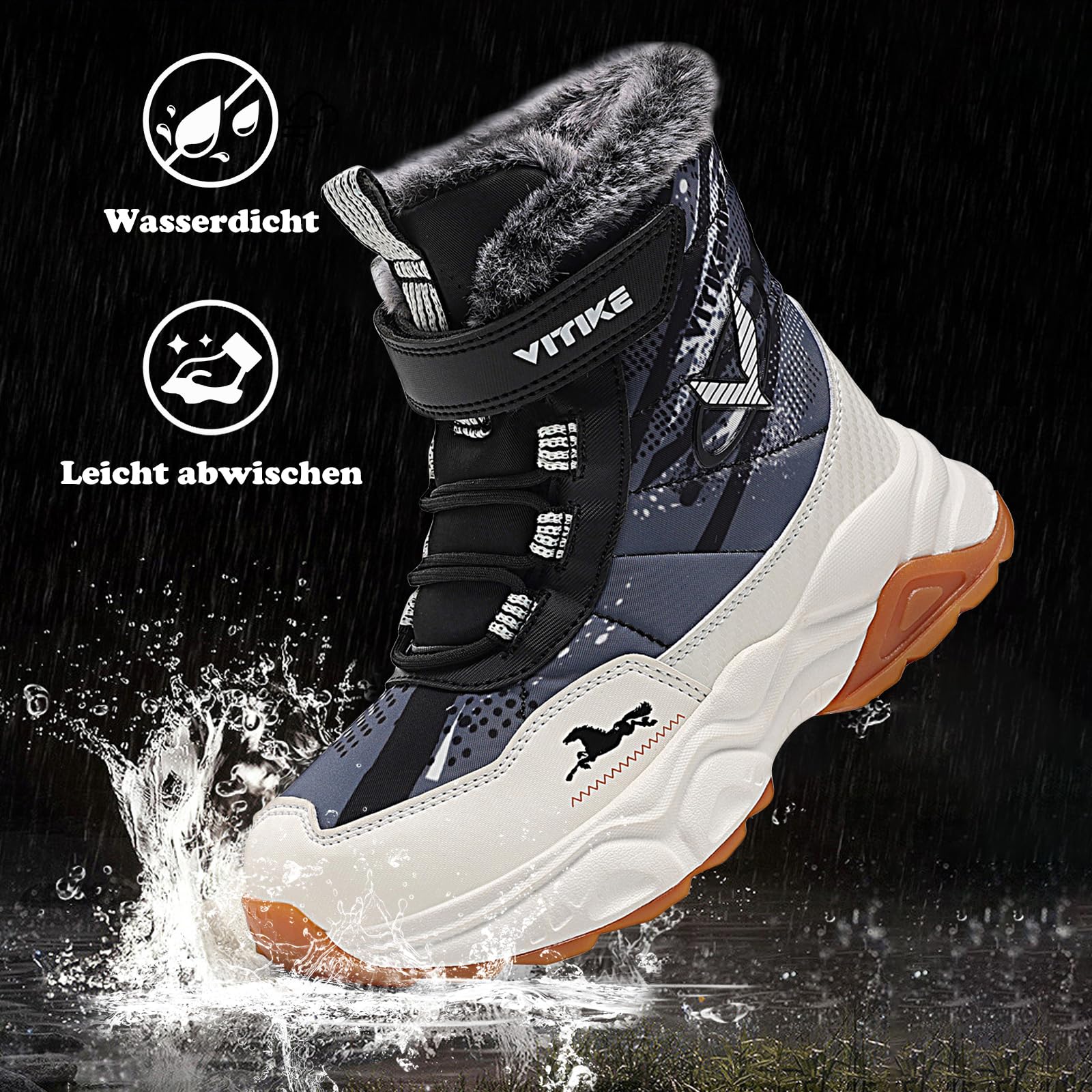Chaussures d'hiver pour enfant, chaussures de randonnée, bottes de neige, doublure chaude pour fille, chaussures de trekking, chaussures d'hiver antidérapantes en coton moyen