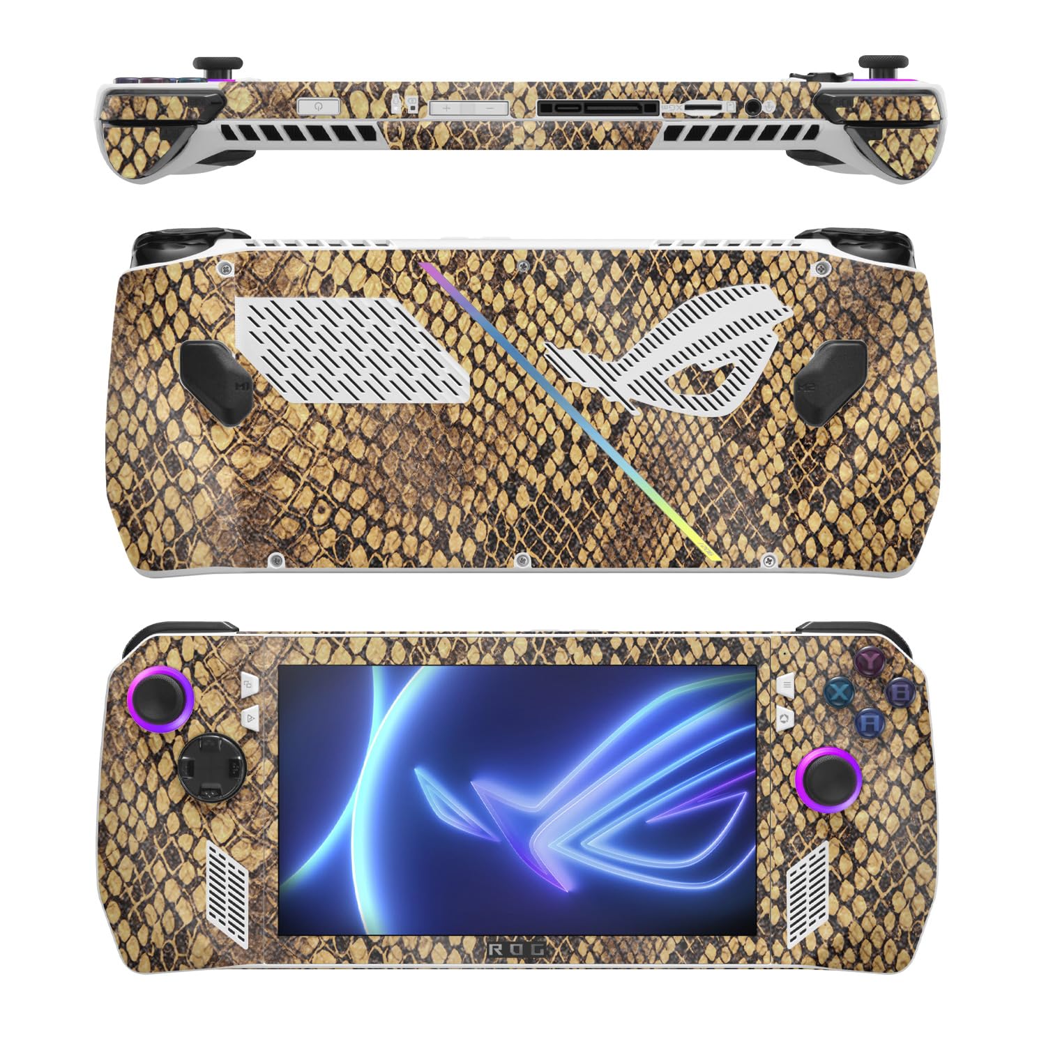 MightySkins Glossy Glitter Skin Compatible with Asus ROG Ally - Rattleskin | Protective, Durable High-Gloss Glitter Finish | Easy to Apply, Remove, and Change Style