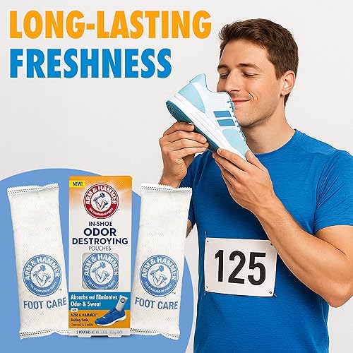 Miniatura 6 de Arm & Hammer Bolsas que destruyen olores en el zapato, inserto desodorante de zapatos para reducir el olor y absorber la humedad, eliminador de