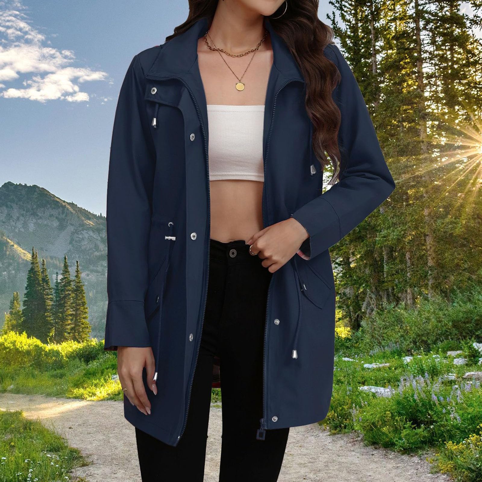 Giacca Con Cappuccio Snellente E Casual Per Donna Escursionismo Invernale Trekking Termica Running Completo Impermeabile Moto Antipioggia Sportiva Giacche Softshell Giubbotto Canadian