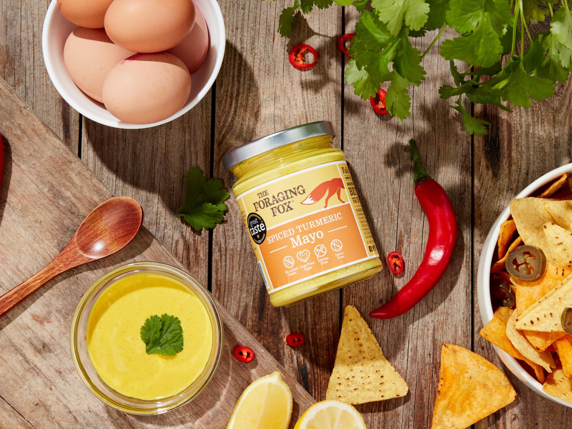 The Foraging Fox | Ohne Zuckerzusatz Glutenfrei Gewürzte Kurkuma Mayo, 6 x 240 g