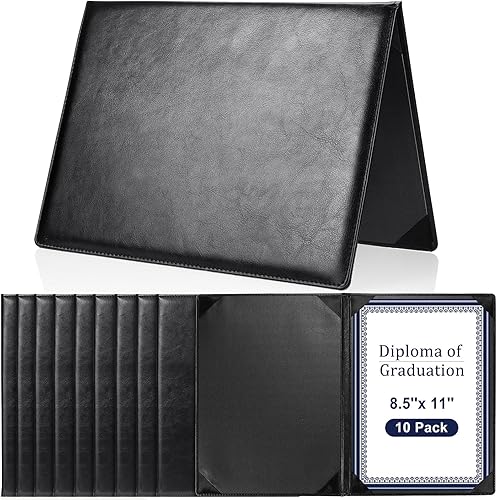 Fulmoon 10 soportes de cuero para certificados de 8.5 x 11 pulgadas, para premios de tamaño carta, cubierta de diploma de poliuretano, carpetas de