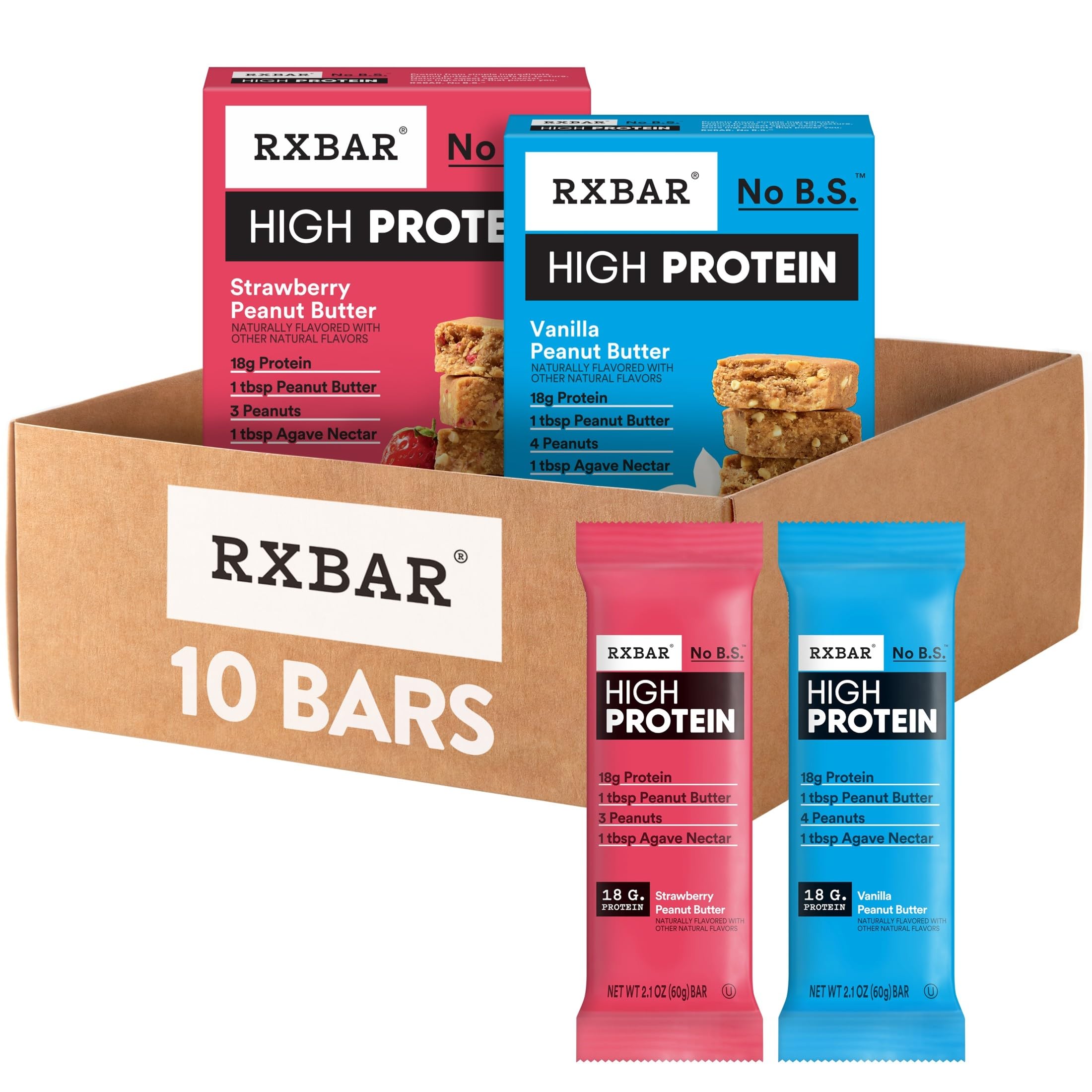RXBAR High Protein Bars Gluten Free Protein Snacks Variety Pack 10 Bars