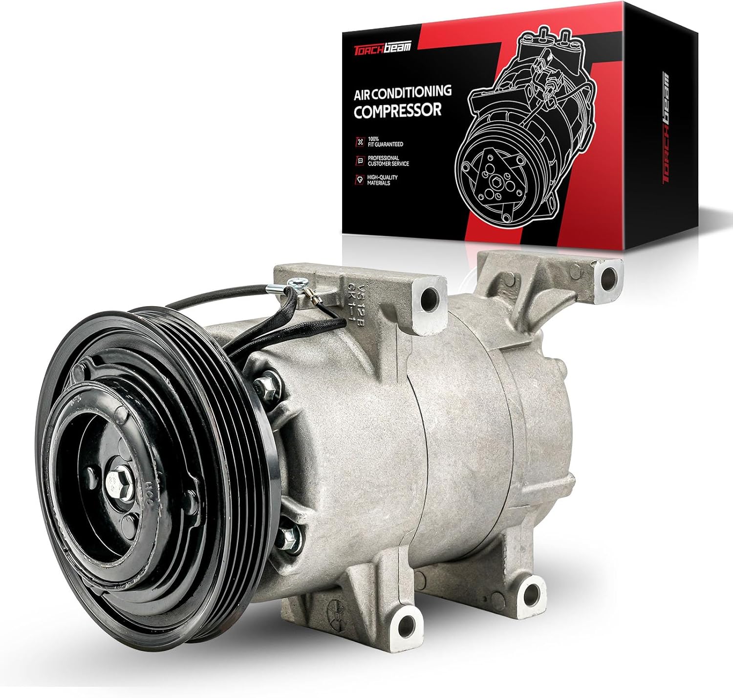Torchbeam AC Compressor with Clutch Compatible with Kia Soul 2010-2011 2.0L, OE: 639813, 6512844 Air Conditioner AC Compressor