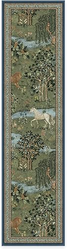 Vista 229 de RUGGABLE x Morris & Co Tapete prémium de pasillo lavable, para pasillo, cocina, entrada, sala de estar, dormitorio u oficina, con base Madreselva