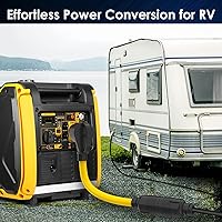 Vista 9 de Cable Adaptador de Interruptor de Transferencia de Generador TT-30 RV 30Amp a L14-30 Flexible con Mango Ergonómico, 30 Amp 3 Clavijas a 4 Clavijas