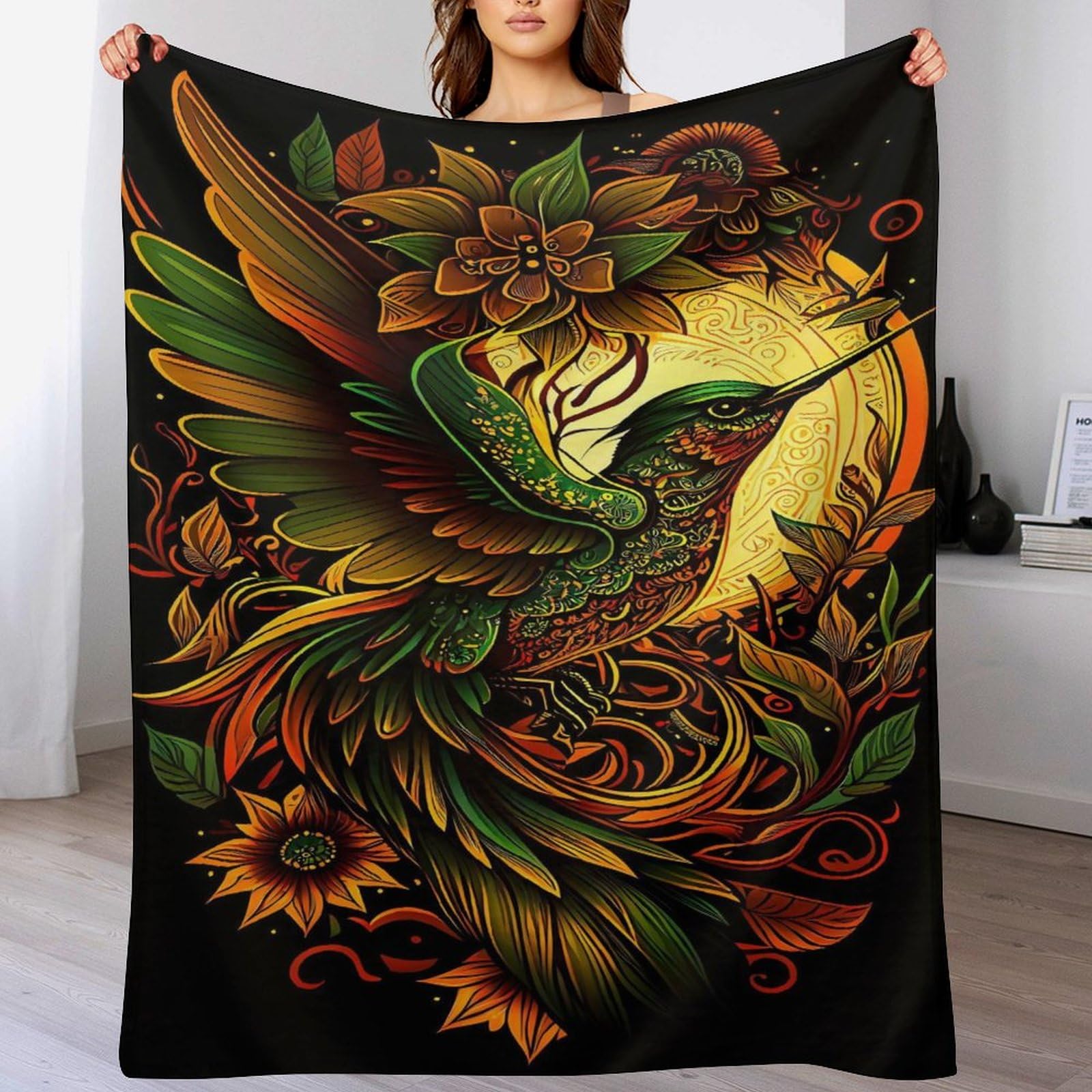 Couverture plaid oiseau chaud pour vos soirées cinéma sur le canapé