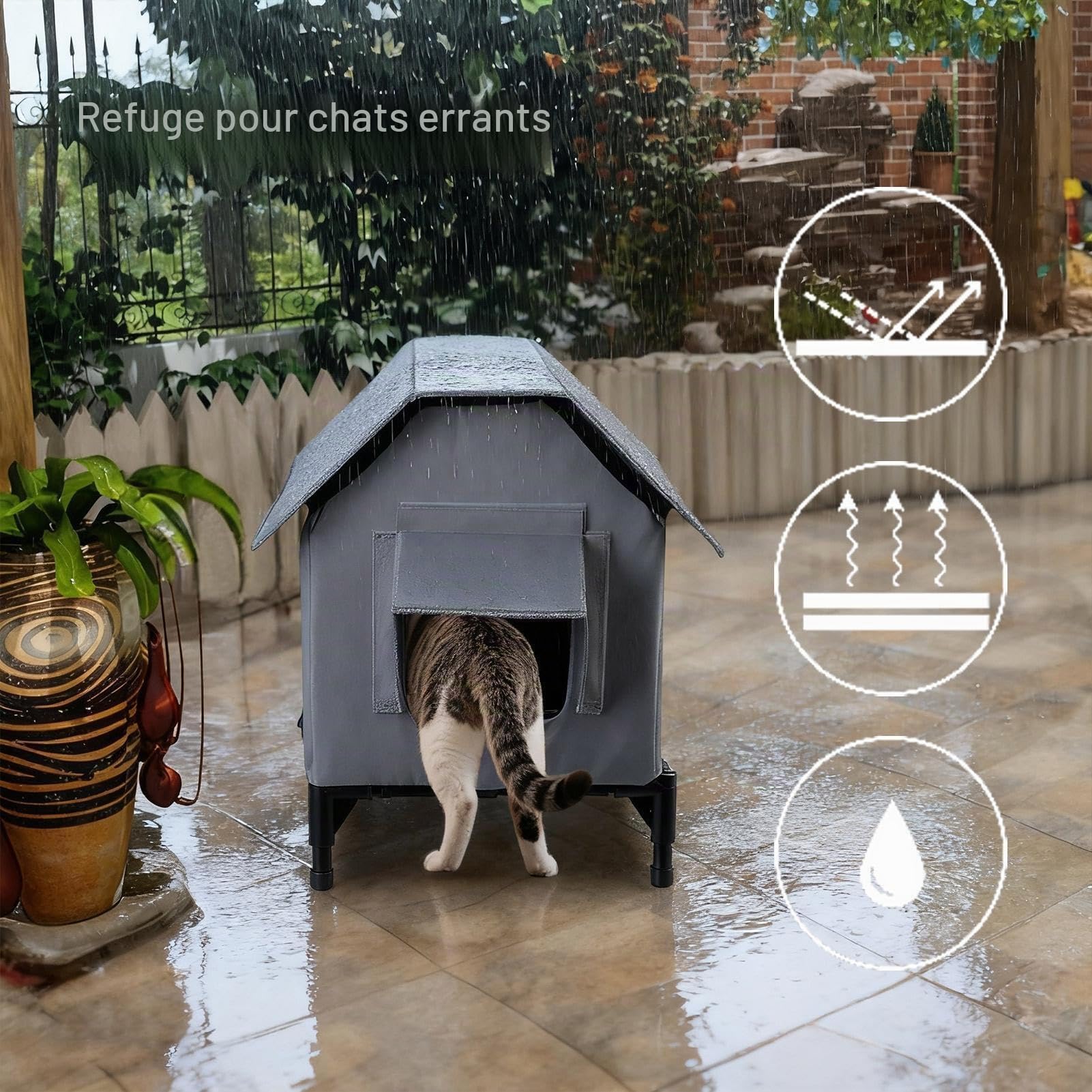Maison pour Chat Extérieur Hiver - Niche pour Chat Exterieur Isolée Hiver