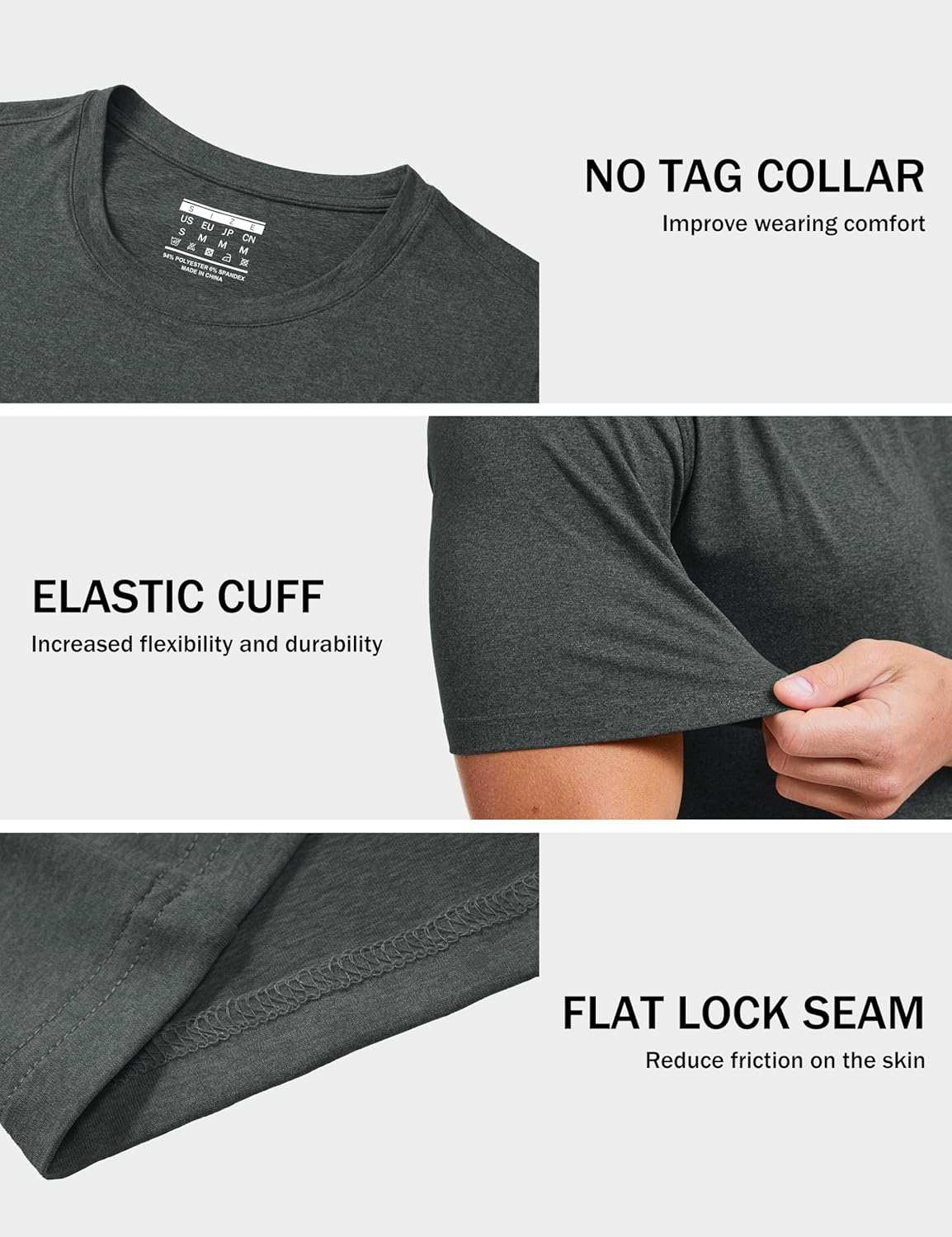 MAGCOMSEN Mens Workout Shirts Dry Fit Athletic Short Sleeve Tshirts Moisture Wicking Gym Running Performance Shirt - Image 6