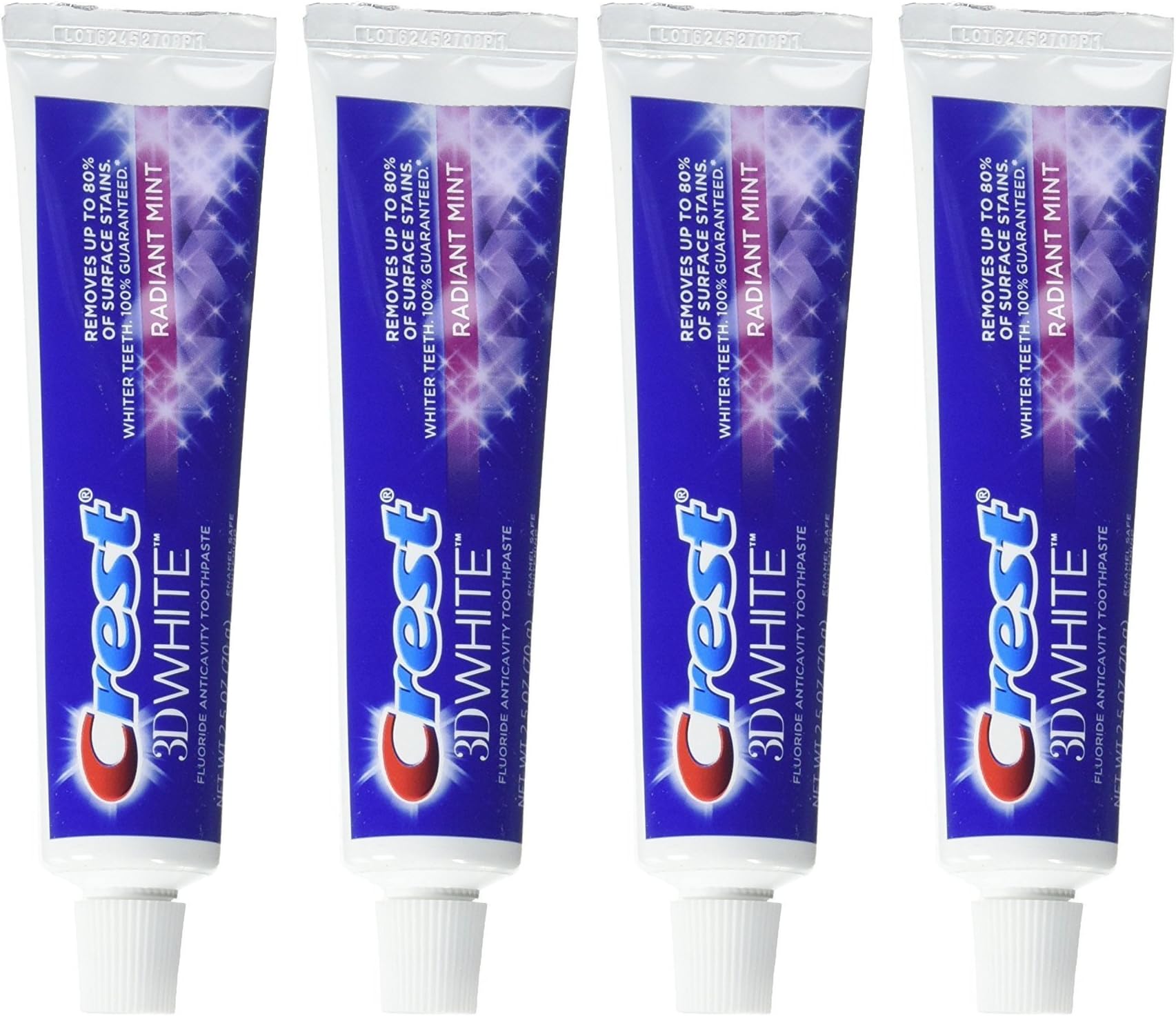 Crest 3D White Radiant Mint Toothpaste, 2.5-oz (Pack of 4)