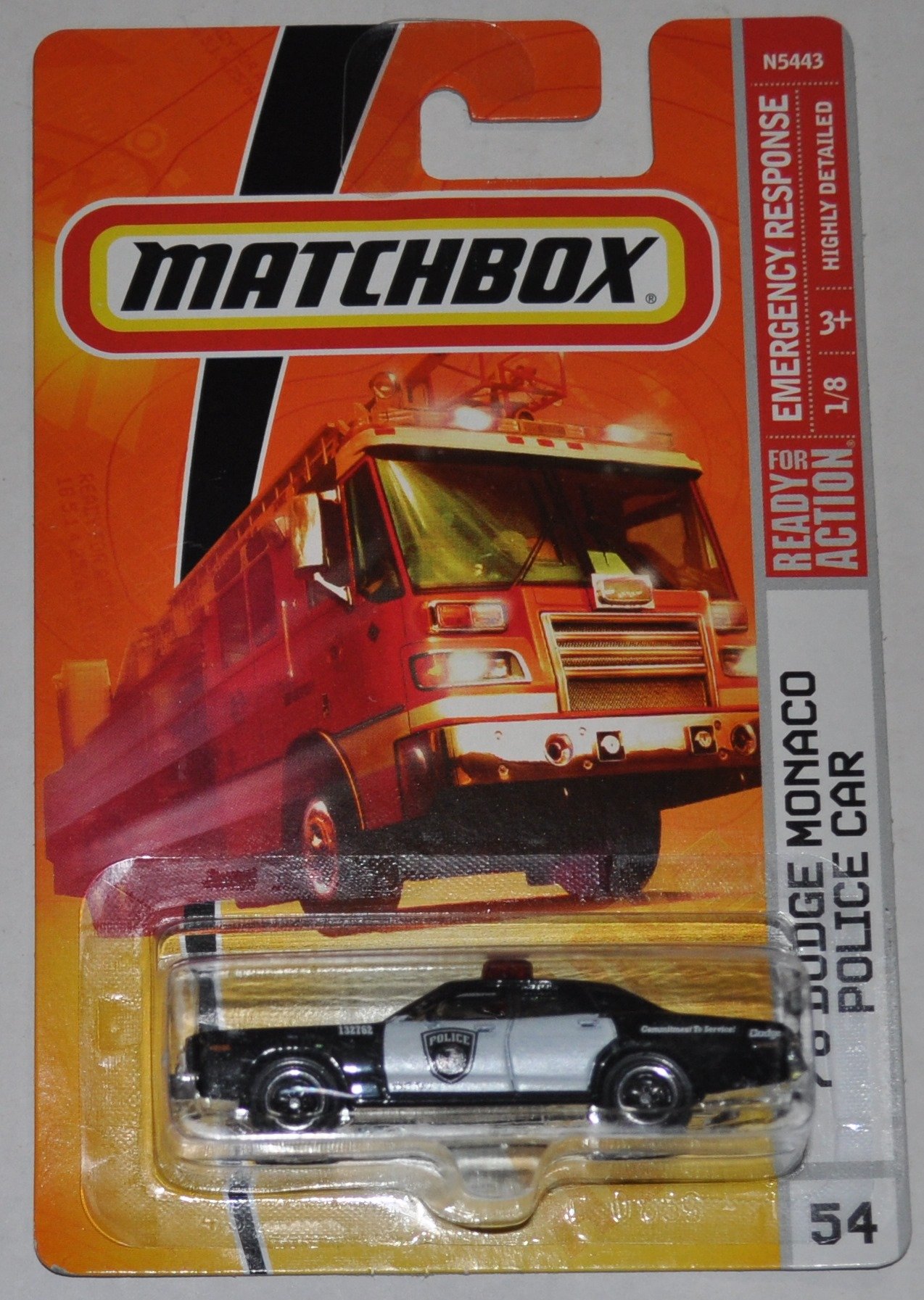 1978 Dodge Monaco Police Car (#54) (1/8 Emergency Response) - Matchbox - Diecast Car
