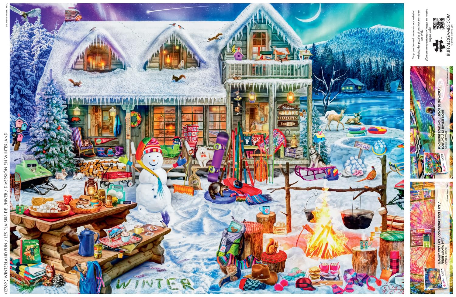 Amazon.com: Buffalo Games - Aimee Stewart - Winterland Fun - 1000