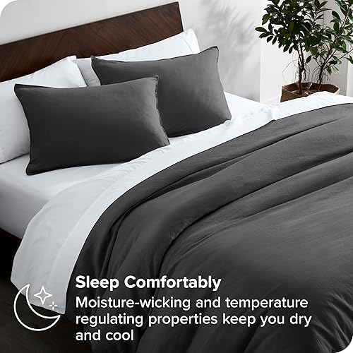 Miniatura 3 de Bare Home Funda nórdica para cama KingCalifornia King, 100% lino, transpirable y duradera, Funda de edredón con fundas de almohada (KingCal King,