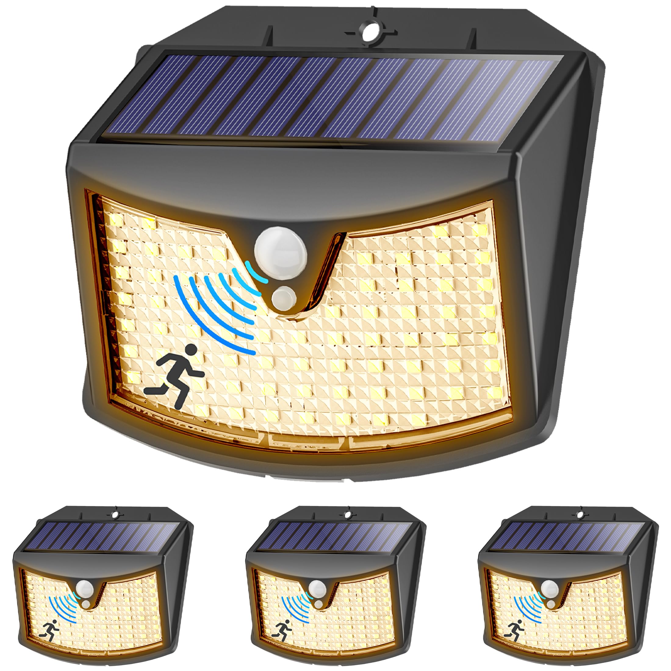 Giliwosy Luz Solar Exterior, 2 Paquete/3 Modos IP65 Impermeable Focos LED Exterior Solares con Sensor de Movimiento, Luces Solares LED Jardin para Garajes Caminos Puertas (Blanco Frío) — view 8