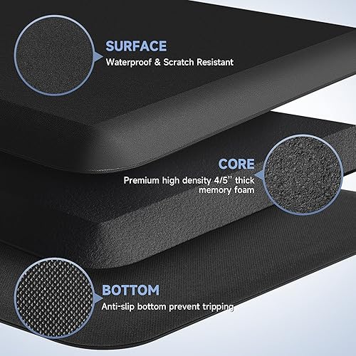 Miniatura 3 de StepRite Tapete de cocina de 45 pulgadas de grosor, antifatiga, decoración de cocina, antideslizante, resistente a las manchas, impermeable, tapete