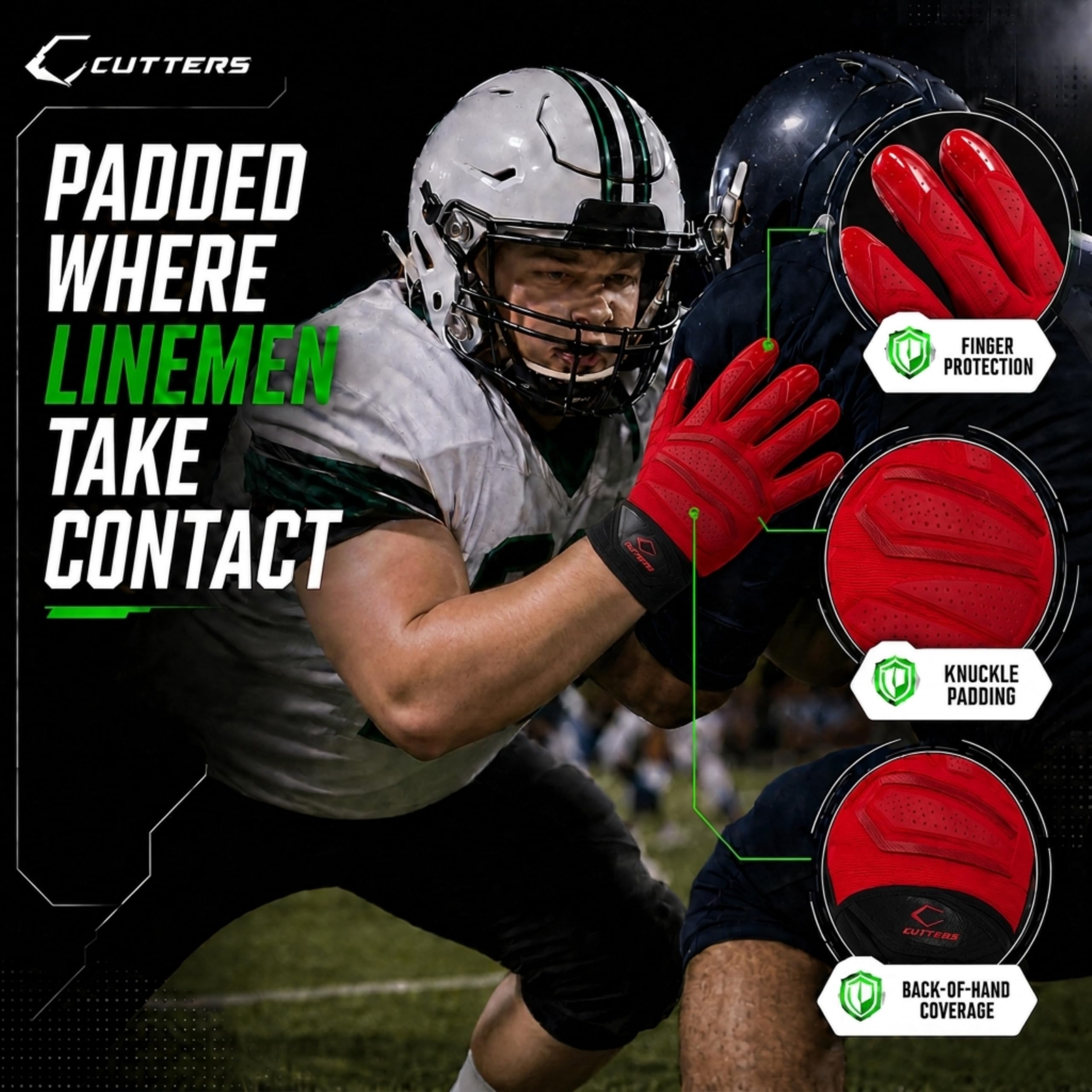 CUTTERS - Guanti Force 6.0 Lineman Rosso L