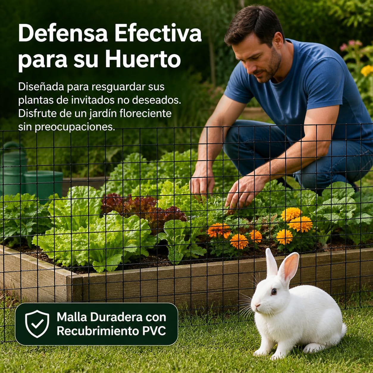 metálicas soldadas, Malla ganadera de Alambre con revtimiento de PVC Negro, 15 m, para jardín y protección Exterior, 0.6X15 Metros