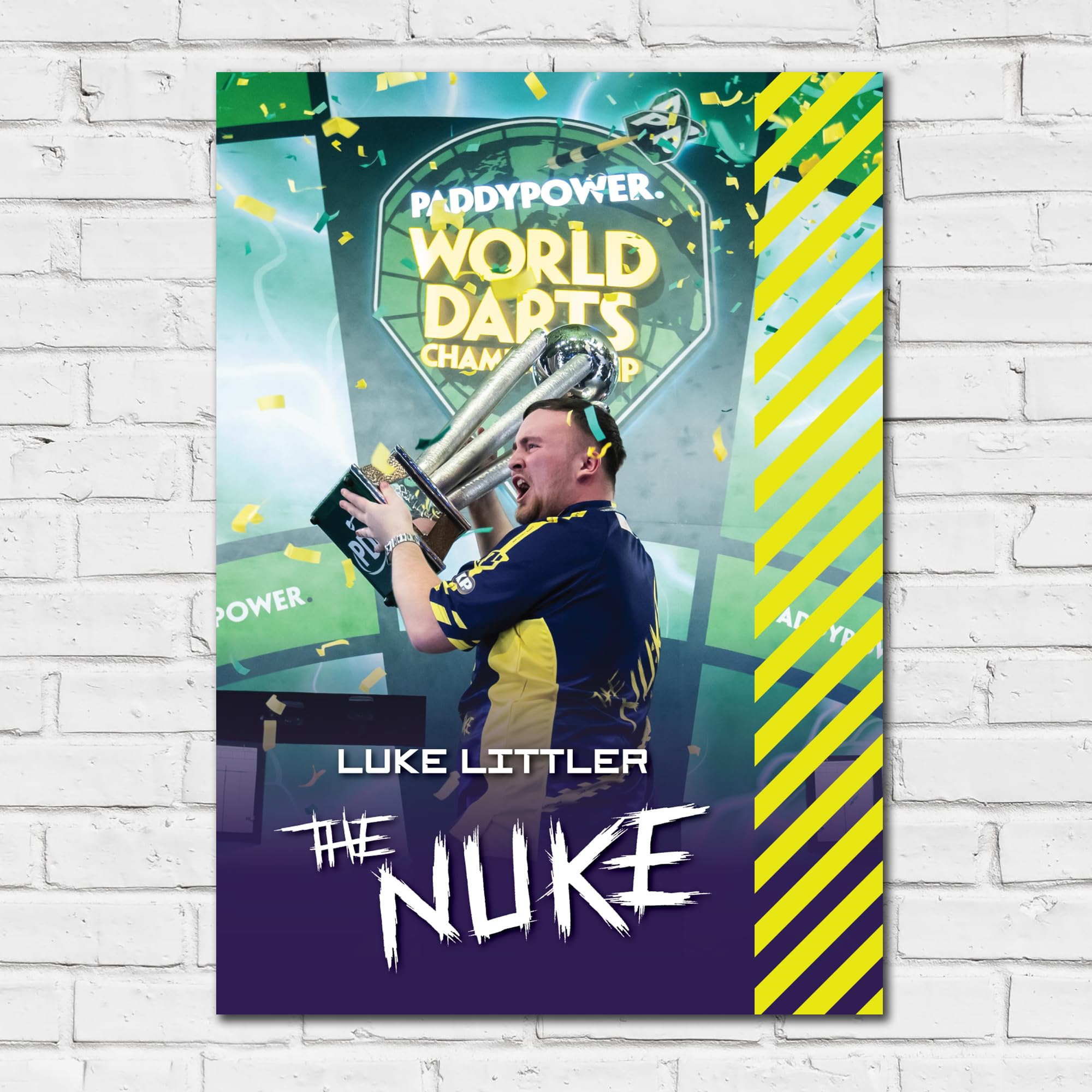 Themed Multicolor Luke Littler Poster - Darts Championship Trophy Lift Print (42Cm X 59.4Cm - A2)