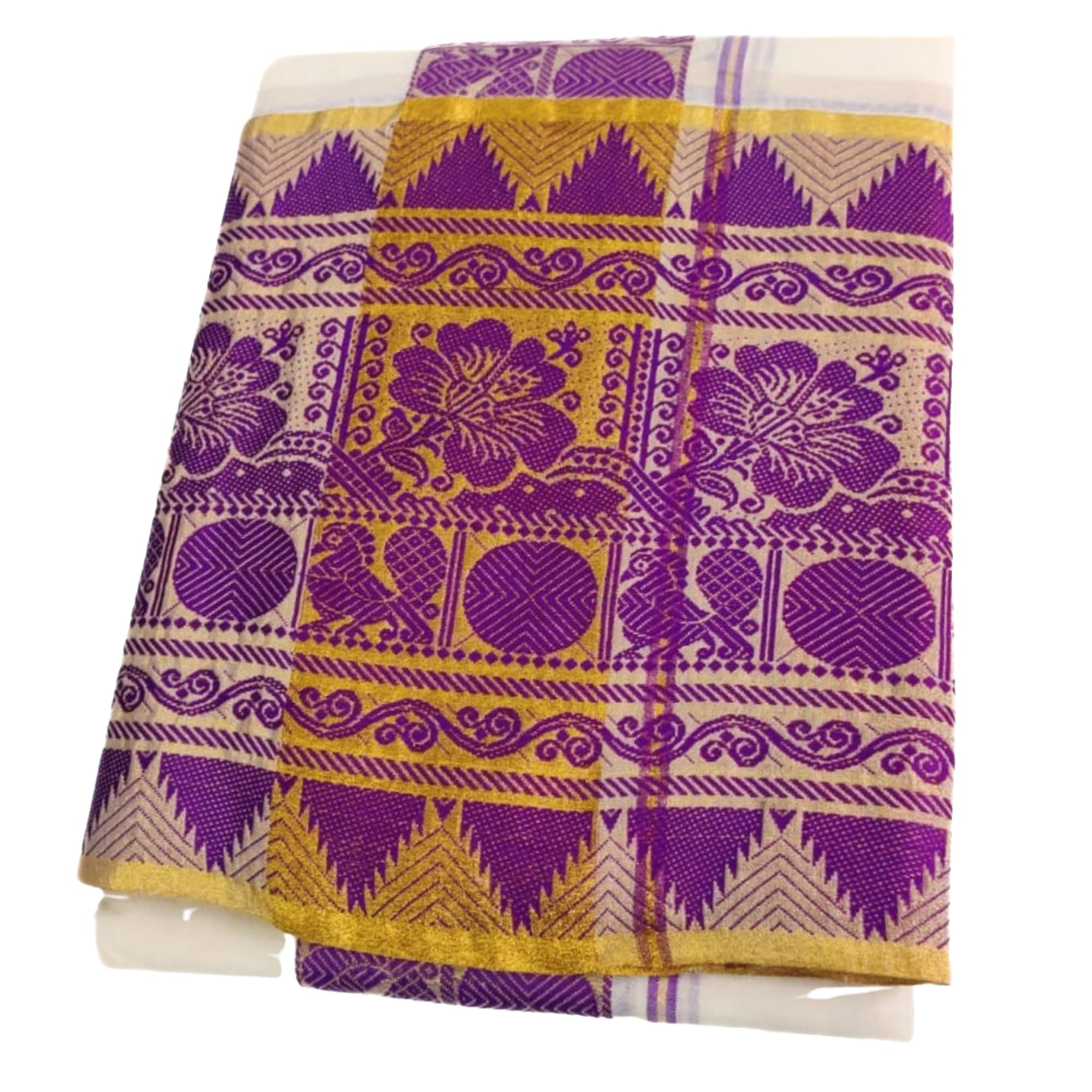 only omkar with device ONLY OMKAR DHOTIS 11 Inch Designed Border 4 Meter Dhoti With 2.25 Meter Angavastram/Towel Set 9x5, Exclusively in Half White | Half White-picture-33