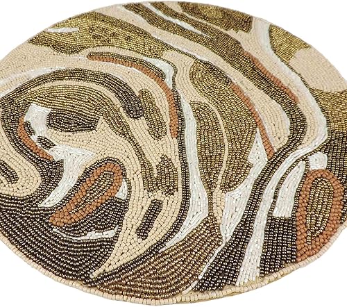 Vista 5 de Trunkin - Manteles individuales bordados de tela y vidrio natural de 14 pulgadas, color negro, 2 piezas, manteles individuales para mesa de comedor