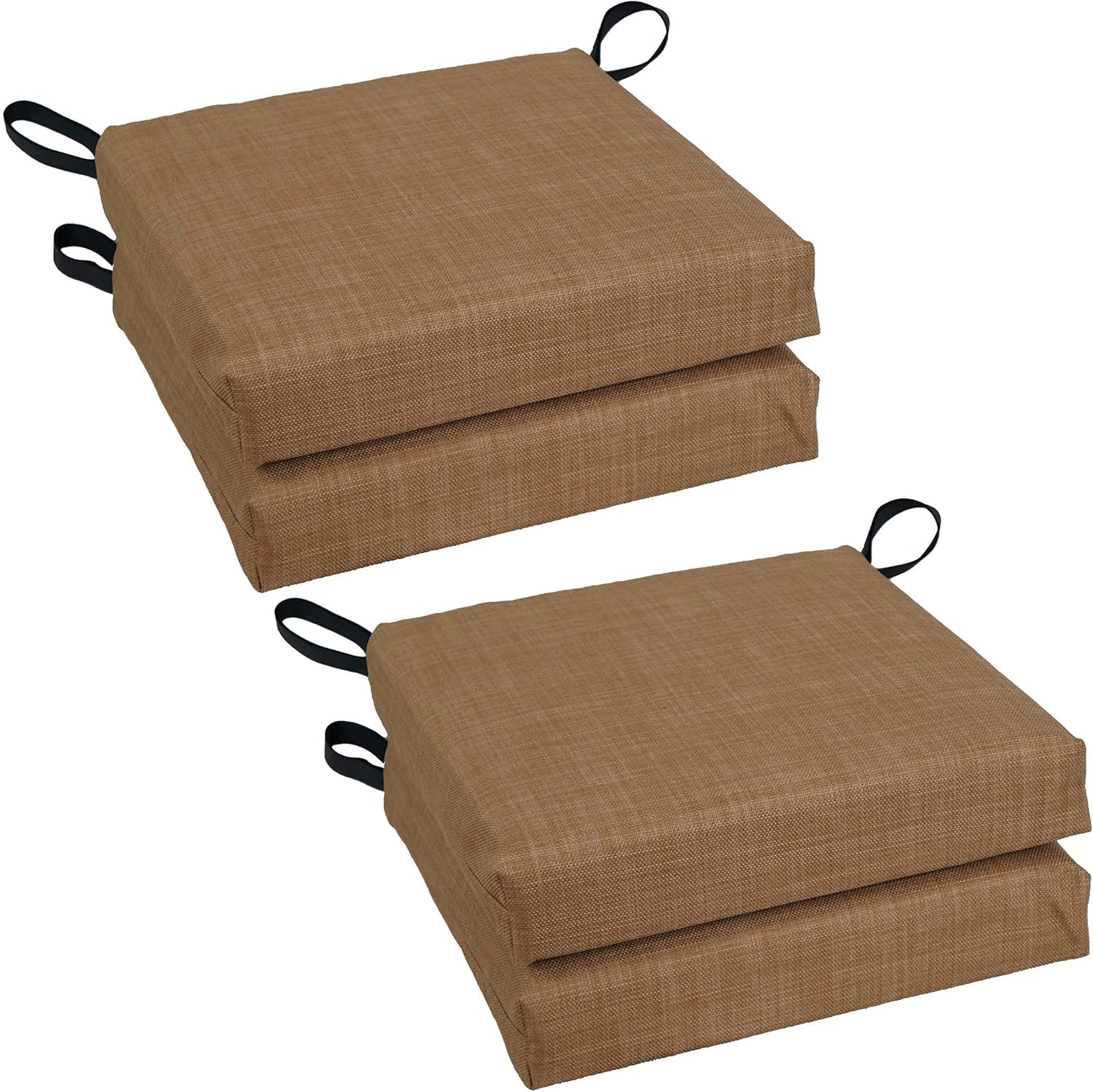 Blazing Needles Indoor/Outdoor Chair Cushion, 16 x 16, Mocha 4 Count
