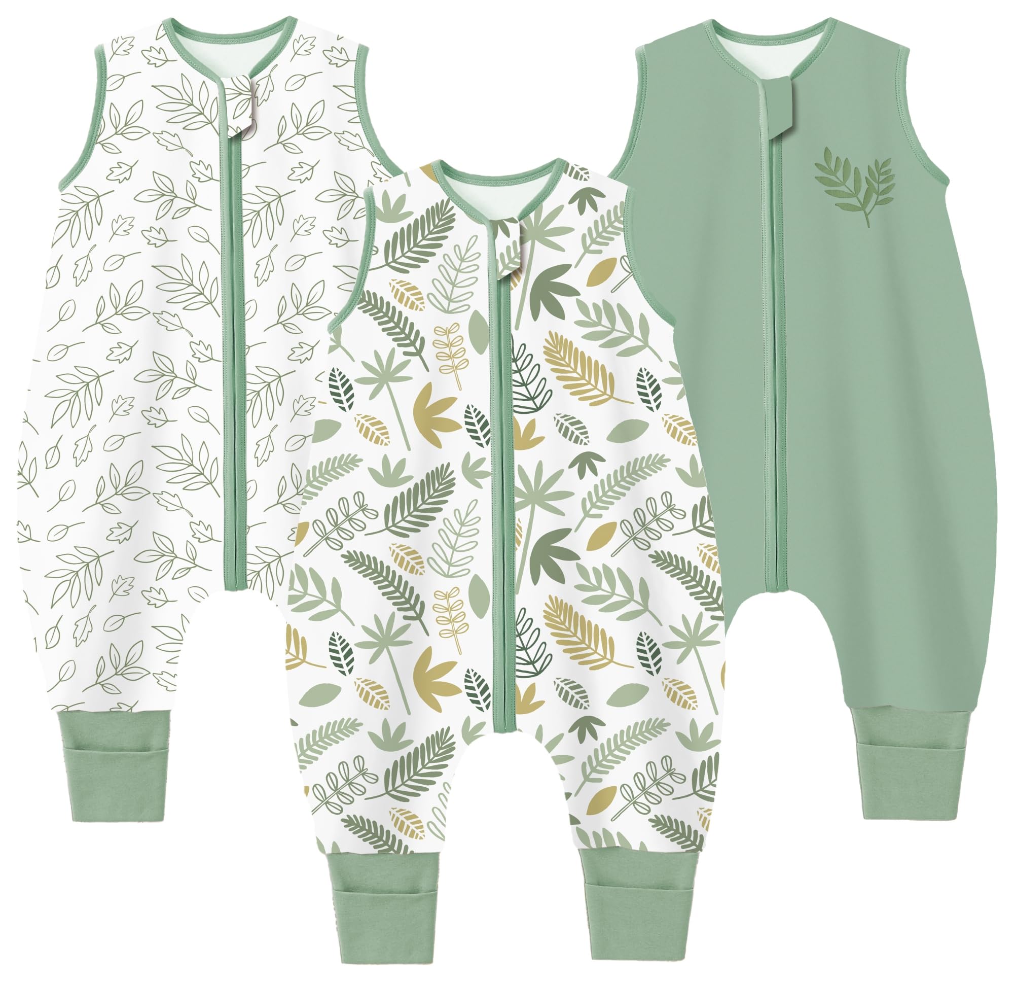 Chilsuessy Baby Schlafsack Sommer mit Füßen 0.5 Tog 100% Baumwolle Kinder Sommerschlafsack für Jungen und Mädchen