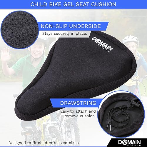 Miniatura 4 de Domain Cycling - Funda de asiento de bicicleta para niños con gel (9 x 6 pulgadas) - Cojín para asiento de bicicleta para niños - Comodidad para