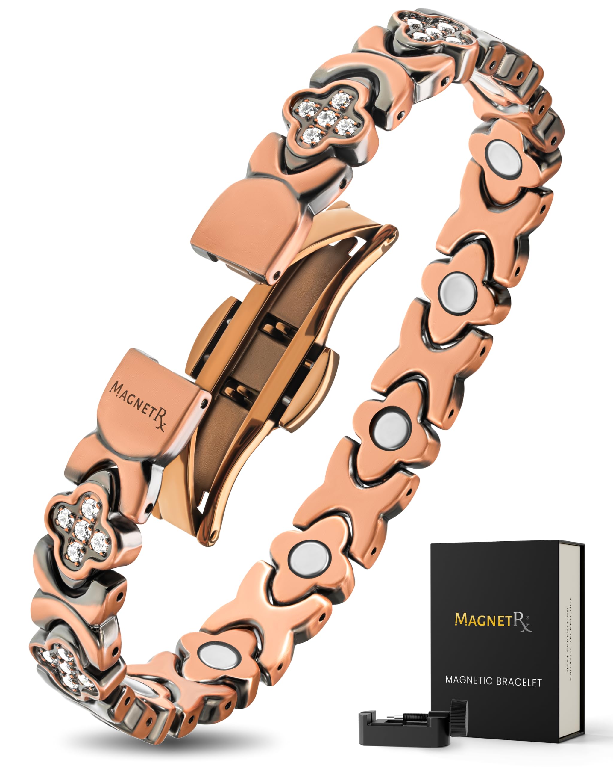 MagnetRX® Pure Copper Magnetic Bracelets for Women (Clover)