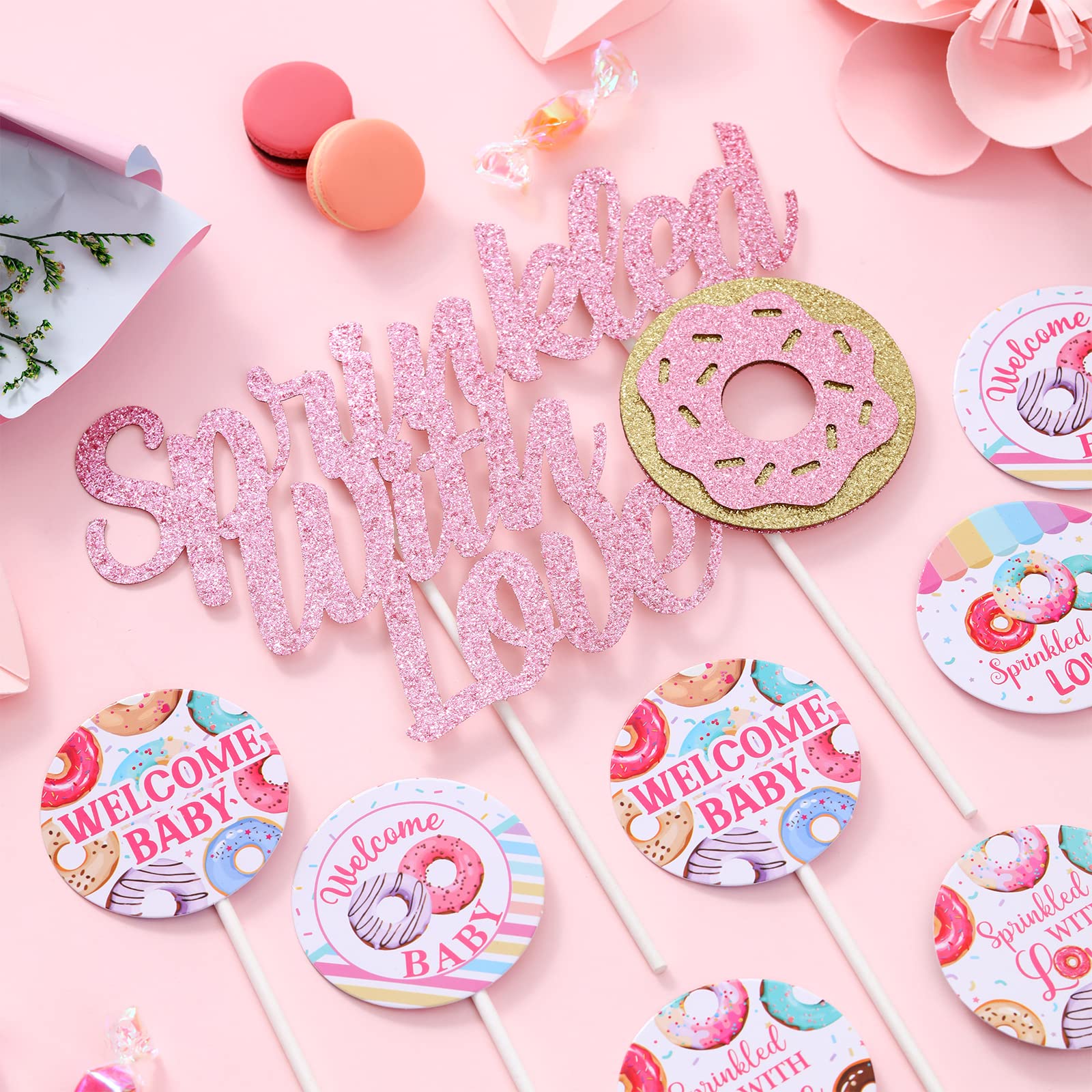 Lofaris Sprinkled With Love Backdrop Baby Shower Donut Party Colorful Dots Confetti Photography Backdrop Kids Boy Sprinkle Birthday Cake Table Banner Decorations Supplies Photo Booth Props 7x5ft - View #7