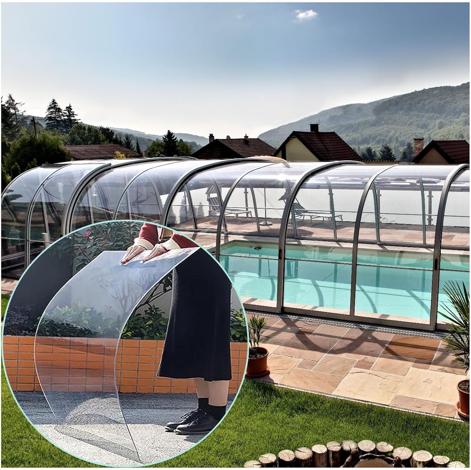 DIY Greenhouses Frame Polycarbonate Sheet,Roofing Panel Canopy,Clear Stormproof Roof Sheet,for Roof Farming,Gardening, Courtyards,Canopy, Carport Balcony,Porch,Garden,(Size:30*122 cm,Color:Clear：2 mm)