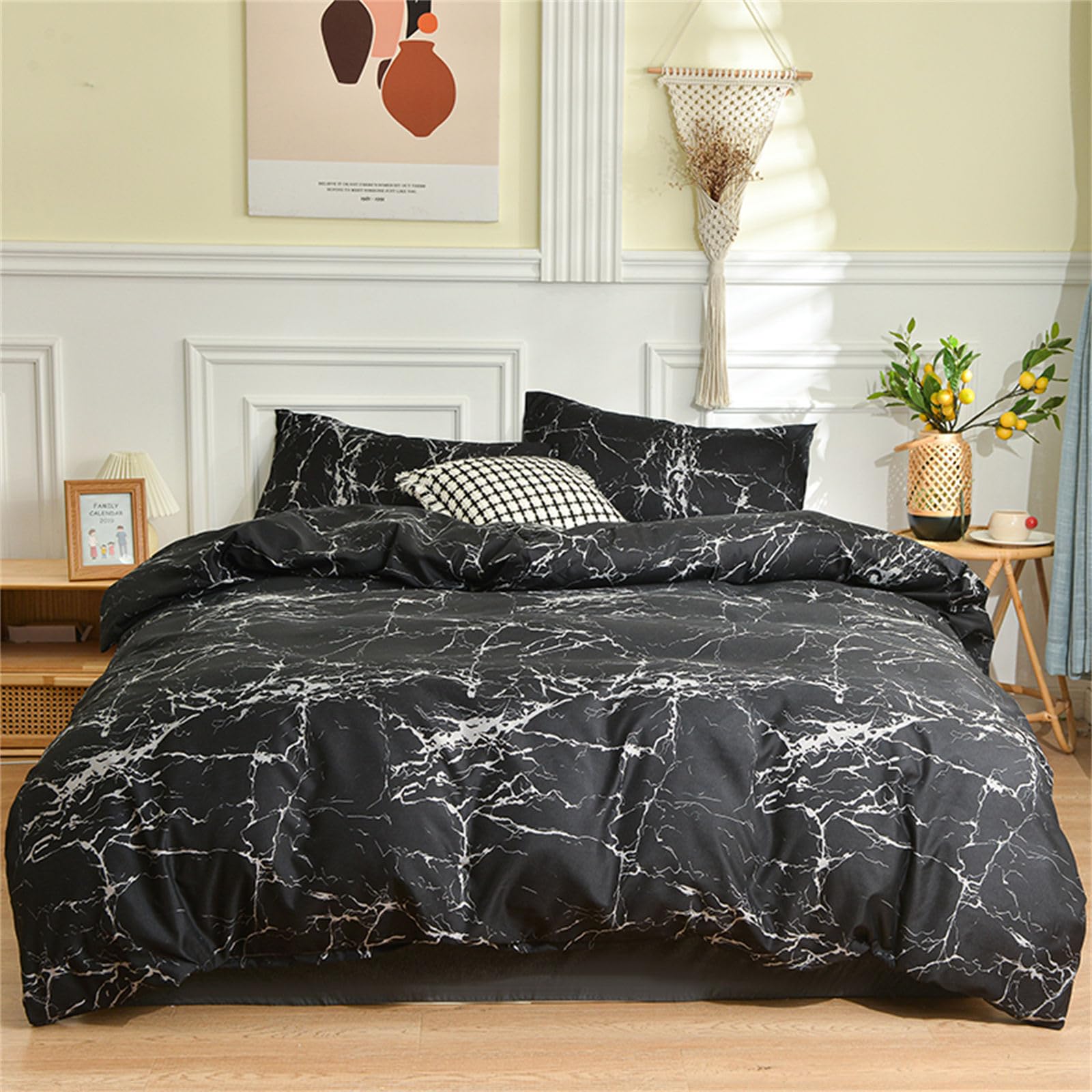 Housse De Couette Microfibre Odot 180x220cm - Douce, Lavable, Fermeture Éclair Cachée