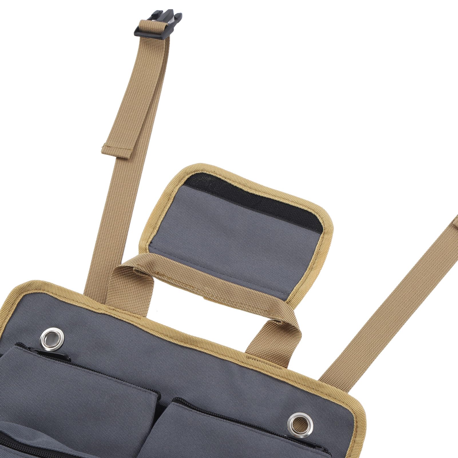 Borsa porta attrezzi multiuso, portatile, in tessuto Oxford, tasche separate, organizer per attrezzi per giardinaggio e campeggio (grigio)