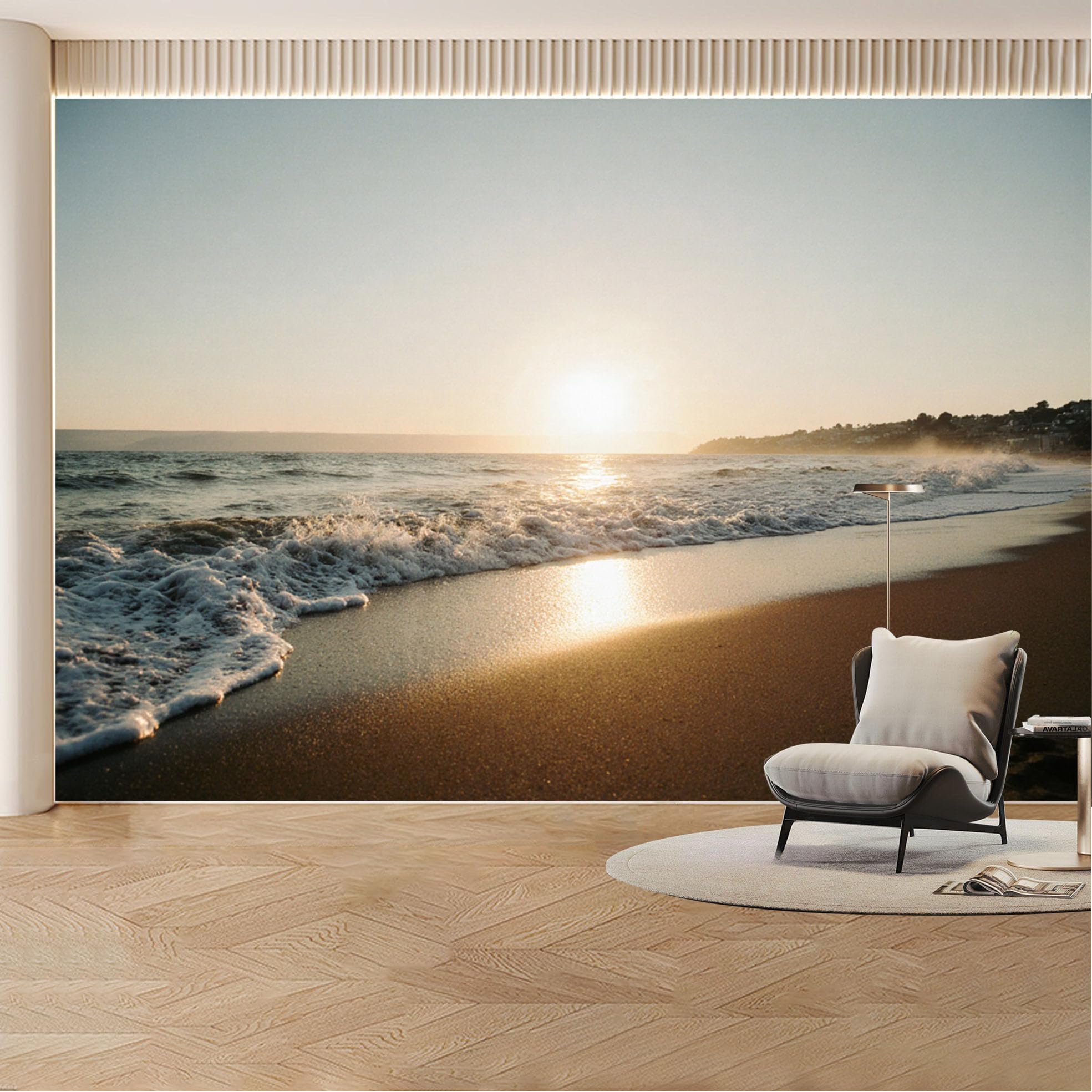Custom Wall Mural Wallpaper Ocean Beach Sunset Landscape Nature Wall Decor Large Wall Art Tropical for Living Room， Bedroom， Office