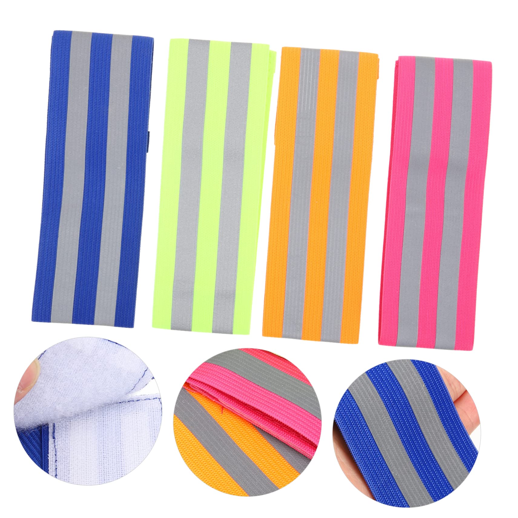 ULTECHNOVO 12pares Brazaletes Reflectantes De Alta Visibilidad para Correr Ciclismo De Verde Naranja Azul Rosa Equipamiento Seguro para Actividades Nocturnas