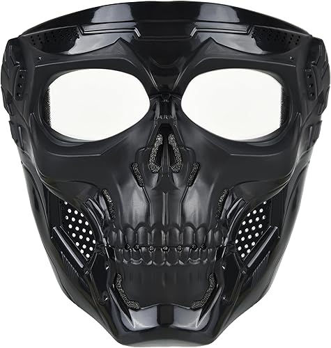 OQUQO Máscara facial de calavera para cara completa, máscara de motocicleta, máscara de Airsoft, máscara táctica, máscara de paintball para hombres