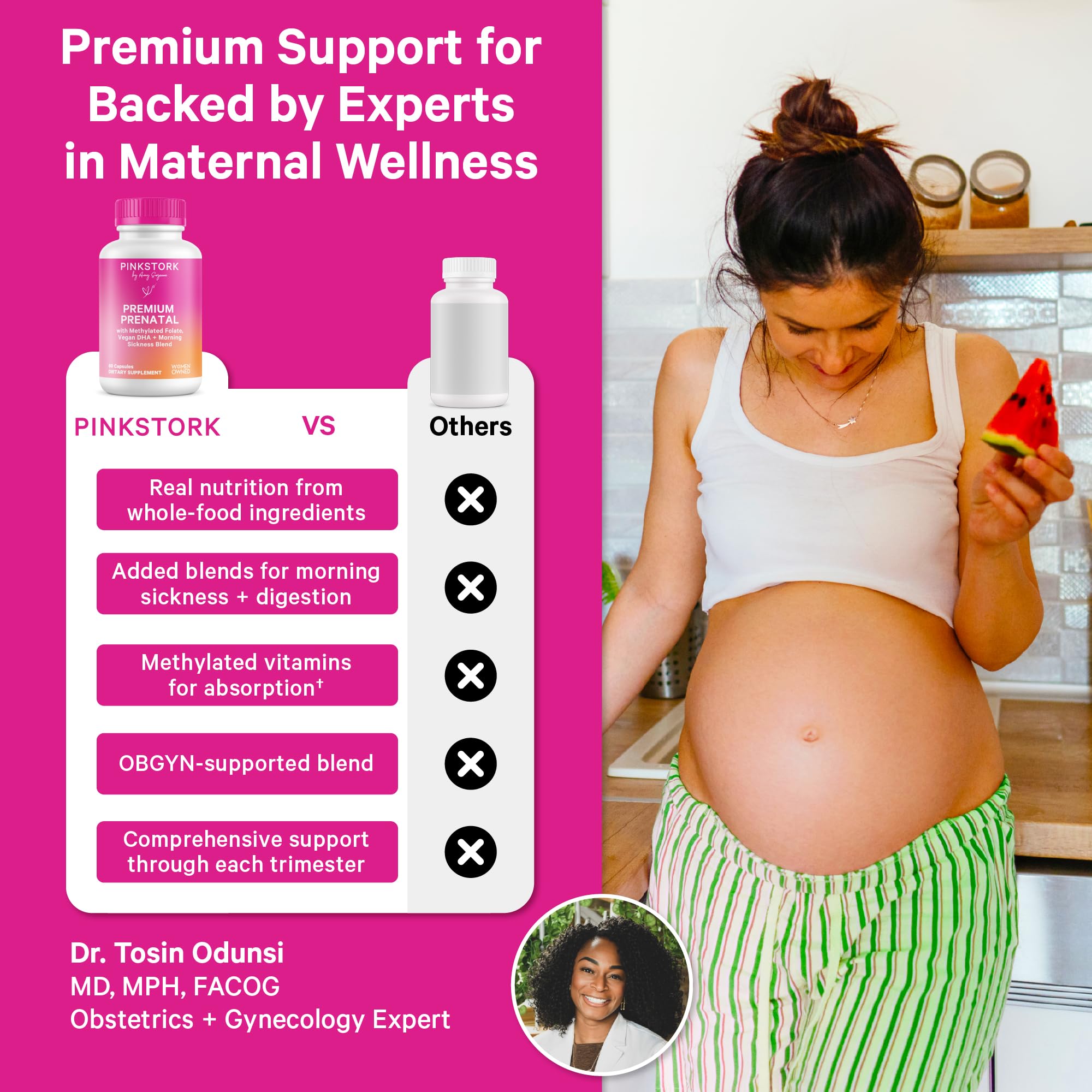 Pink Stork Premium Prenatal Vitamins for Women, 60 Count — Amazon image 3