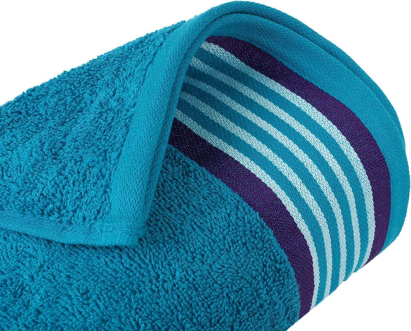 Casa Copenhagen Juego de 6 Toallas de baño 600 gsm, Violeta-Índigo-Turquesa | He & She 100% algodón egipcio puro para baño, cocina y ducha: 2 toallas baño, 2 de mano, 2 paños (set regalo mujer y hombre)