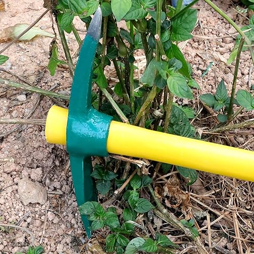 Miniatura 7 de ZOENHOU Paleta sólida de 15 pulgadas, púa de jardín forjada, herramientas manuales para agricultura de mattock con mango de fibra de vidrio
