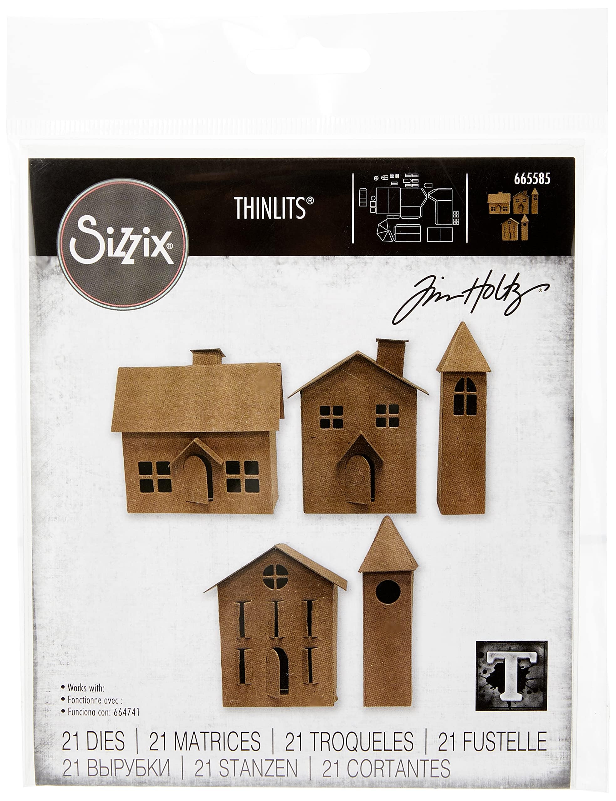 - Thinlits Die Set 21PK Paper Village #2 by Tim Holtz, 665585, Multicolour