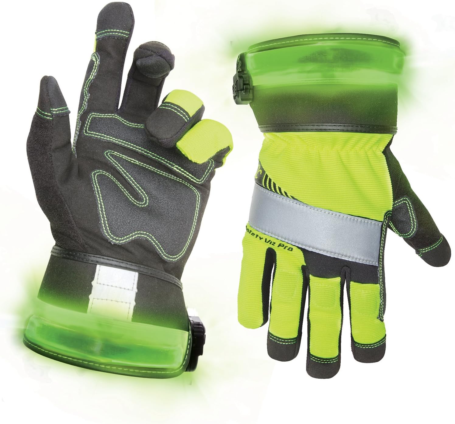CLC Custom Leathercraft L146XX Lighted Safety Viz Pro Gloves, XXL